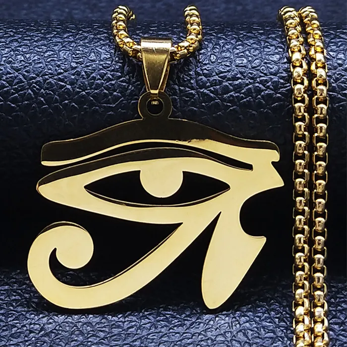 Authentic Egyptian Eyes Chain Necklaces Men Statement Mythology Eye of Ra Horus Symbol Necklace Jewelry Bijoux Femme N4540
