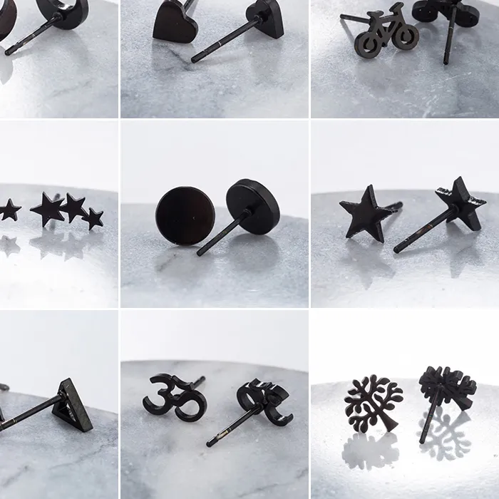 Authentic Celestial Geometry Constellation Studs - Obsidian Protection & Sacred Symbol Amulets
