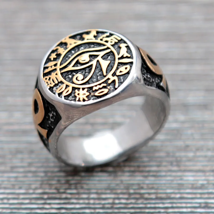 Authentic The Wadjet Sentinel - Ancient Egyptian Eye of Horus Wisdom Ring