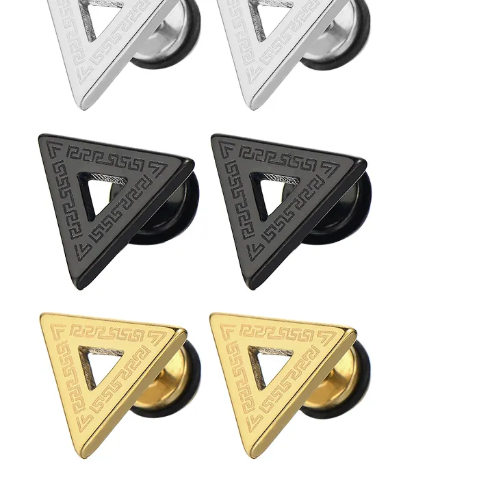 Authentic Obsidian Delta Ward - Sacred Geometry Triangle Guardian Stud Amulet