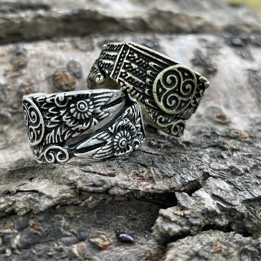 Authentic Odin's Raven Wings: Mystical Triskelion Protection