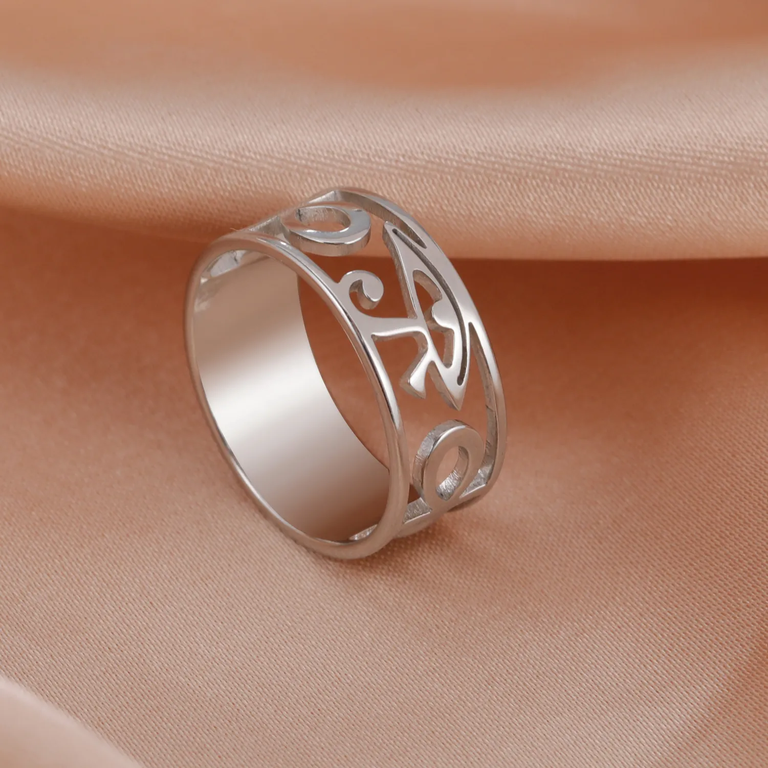 Authentic The Eternal Aegis: Eye of Horus & Ankh Sacred Union Ring