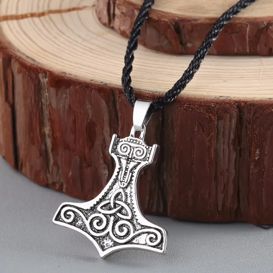 Authentic Thunder & Eternity Thor's Hammer - Norse Storm and Celtic Knot Gold Plated Amulet of Unyielding Strength