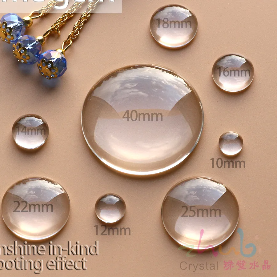 Authentic 6/8/10/12/14/16/18/20/25/30/35/40/50mm Transparent Domed Flatback Half Round Clear Crystal Glass Cabochon For DIY Jewelry Making