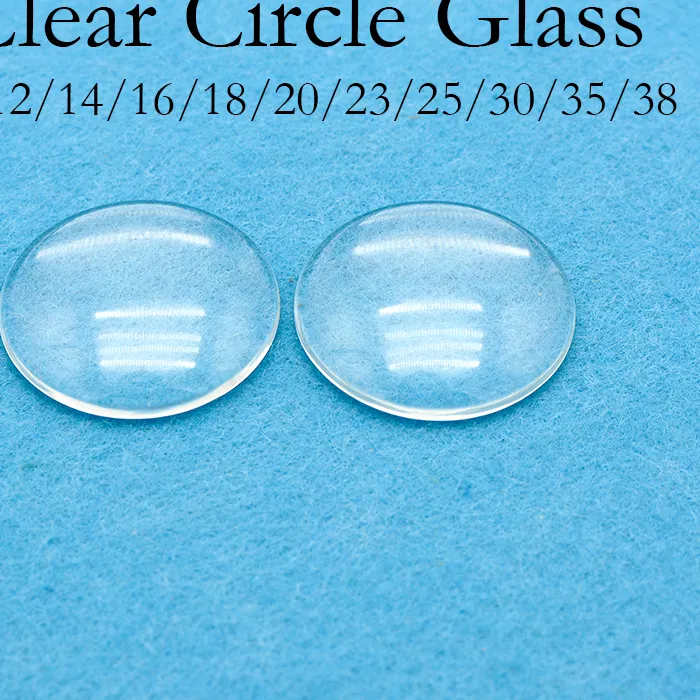Authentic 100 Pcs Round 10 12 14 15 16 18 20 23 25 30 35 38mm Glass Cabochon Clear Magnifying Glass Domes Cover for Photo Jewelry Making