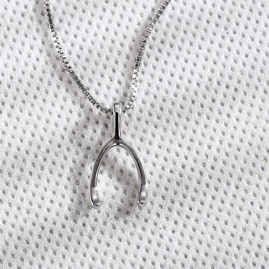 Authentic 2026 Simple and Wedding Pendant Necklace for Bride Wishbone Jewelry Exquisite Engagement Party Accessories for Women