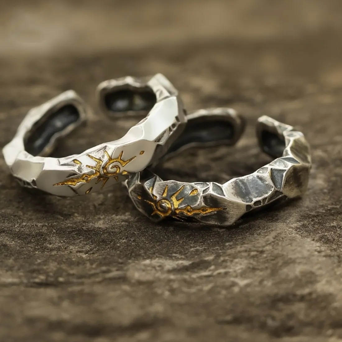 Authentic Adjustable Wishing Stone Totem Ring, Punk Jewelry, Comfort Fit Idea