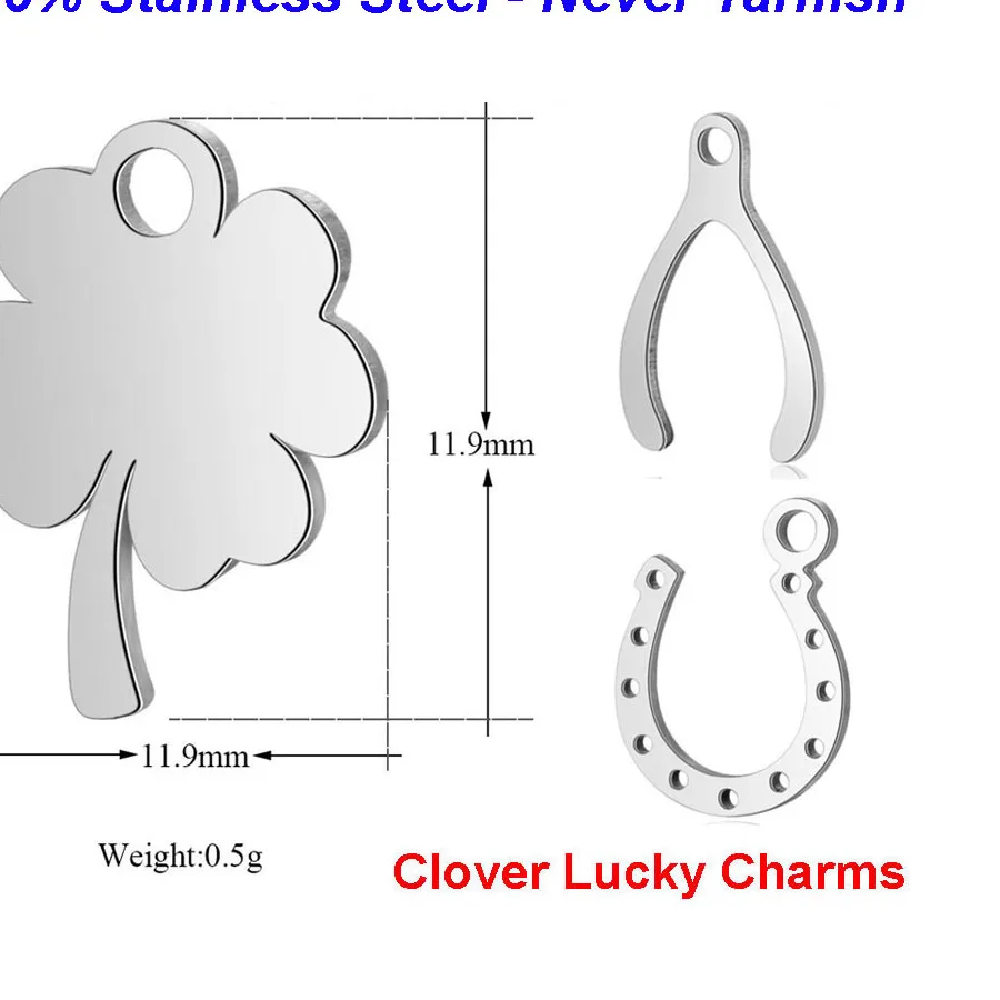 Authentic 10pcs/lot 316 Flower Charms VNISTAR High Polished Lucky Symbol Horseshoe Wishbone DIY Jewelry Finding Supplies