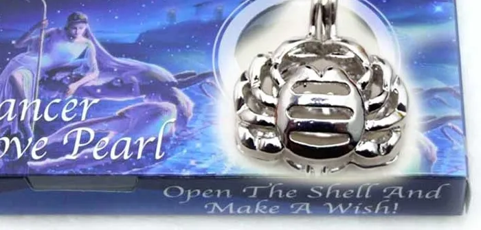 Authentic Qingmos Constellation Wish Pearl Cancer Pendant Necklace for Women with Oyster Love Pearl Chokers Necklace 17" Chain wh3635