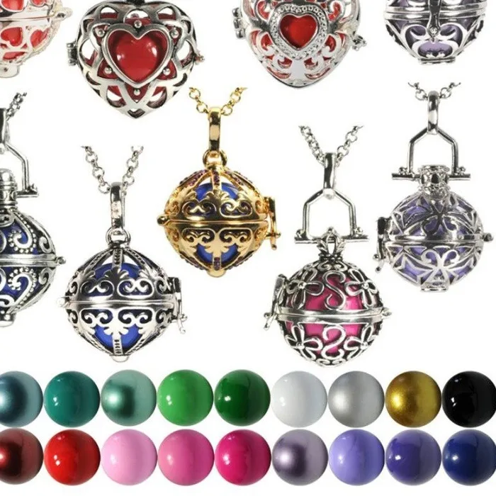 Authentic 1pc 16mm Multicolor Round Harmony Chime Ball Fit Mexican Angel Caller Bola Wish Box Pendants Painting Loose Beads Jewelry