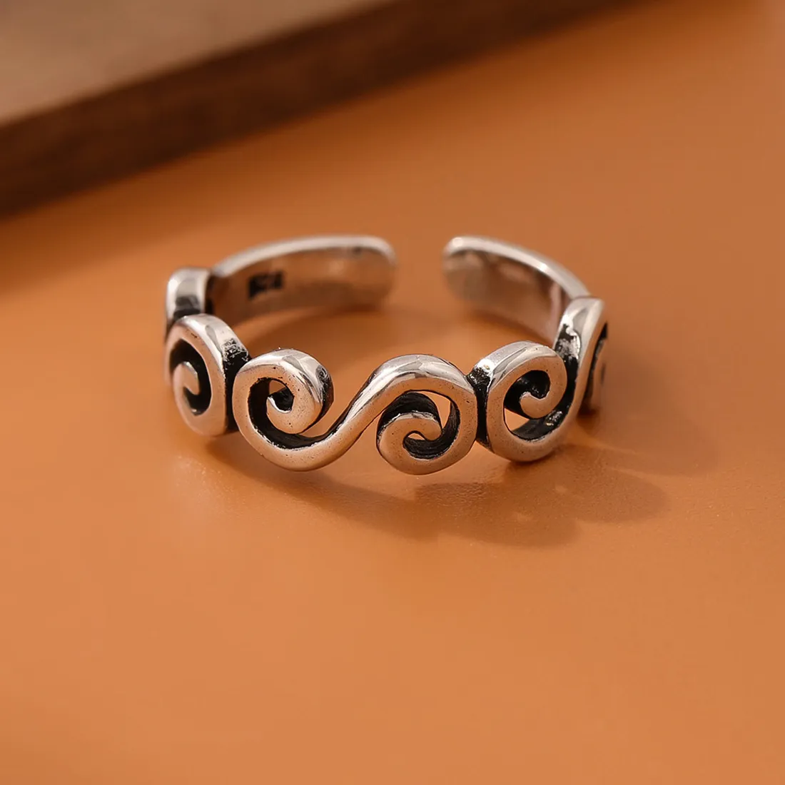 Authentic Popular Creative Personality 925 Sterling Silver Jewelry Thai Silver Wishful Female Simple Opening Rings R263