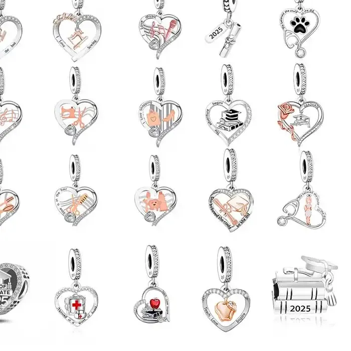 Authentic Fit Original Pan Charm Bracelet 925 Silver 2025 Class of Graduate Wish You A Happy Graduation Bead For Making Berloque