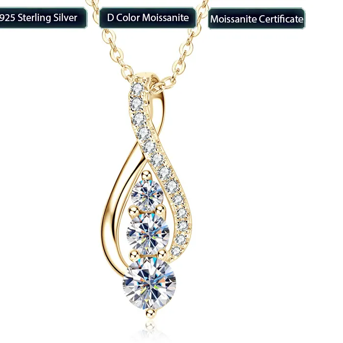 Authentic The Eternal Loop of Light Moissanite Infinity Pendant