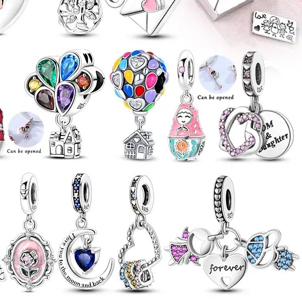 Authentic 925 Silver Charms Beads Pendant Infinite Love Family Friendship Charms Fit Original Bracelet DIY Women Mother's Day Jewelry