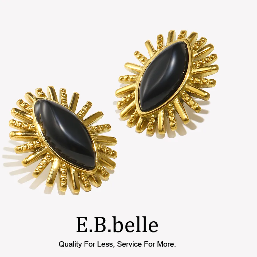 Authentic The All-Seeing Veil: Black Agate Eye Talisman Earrings
