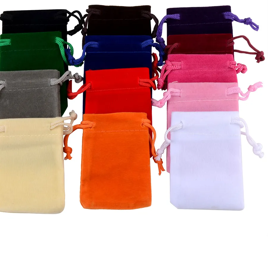 Authentic 10pcs/lot 5*7cm Colorful Small Velvet Pouches Jewelry Packaging Display Drawstring Packing Gift Bags & Pouches