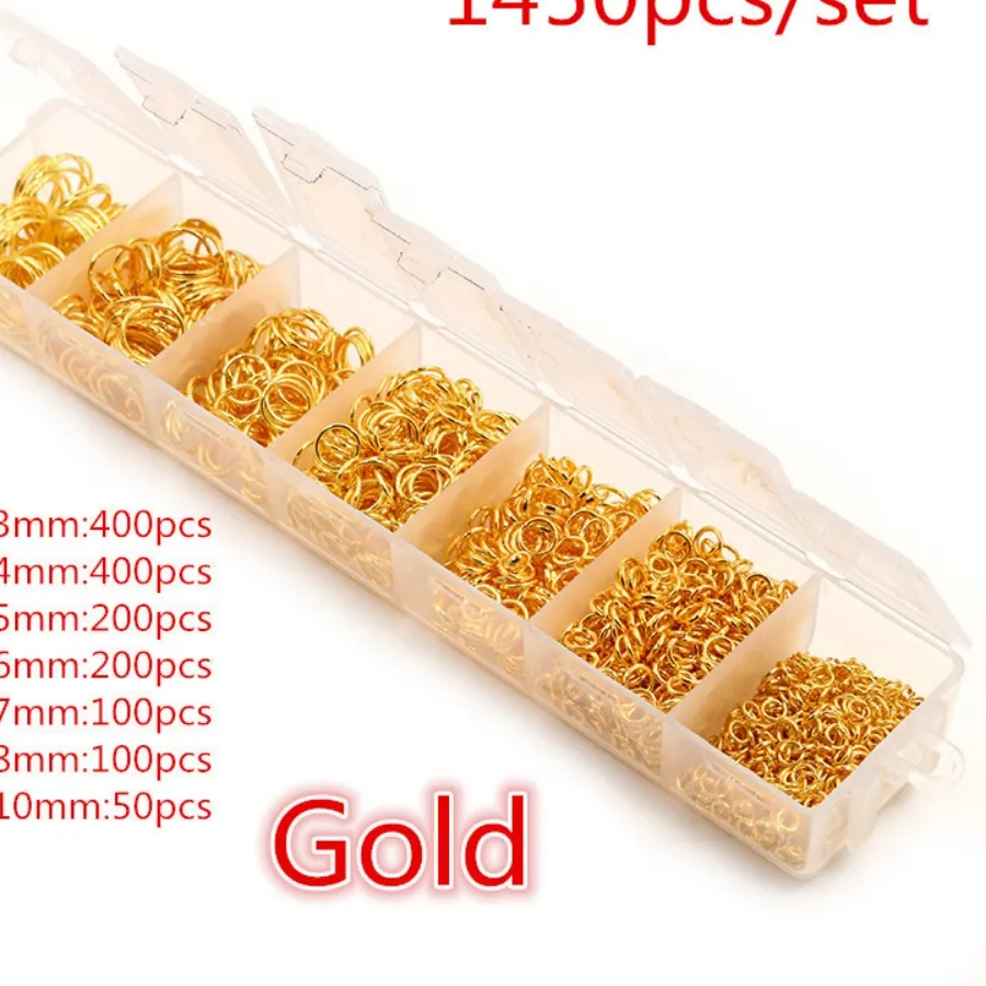 Authentic 1450pcs/Box 3 4 5 6 7 8 10mm Open Jump Rings Split Rings Link Loop For DIY Jewelry Making Findings Connector