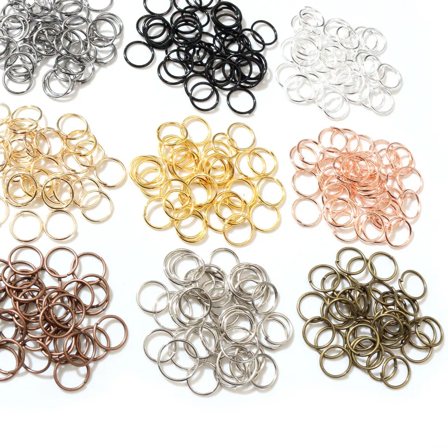Authentic 200pcs/Lot 3/4/5/6/7/8/10mm Metal DIY Jewelry Findings Open Single Loops Jump Rings & Split Ring for jewelry making