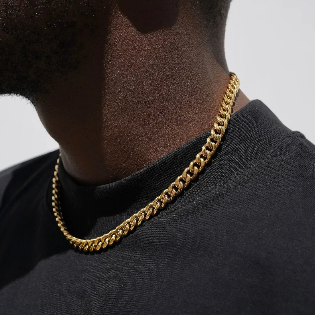 Authentic 3-11MM Classic Cuban Chain Necklace for Men Women,Silver Black Gold Grey Color Stainless Steel Chains,Basic Punk Jewelry Gift
