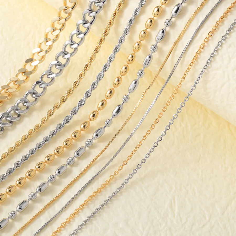 Authentic OCESRIO Lobster Clasps Necklace Chain Silver/Gold Color Plated Cuba Chain Jewelry Making Findings cana233