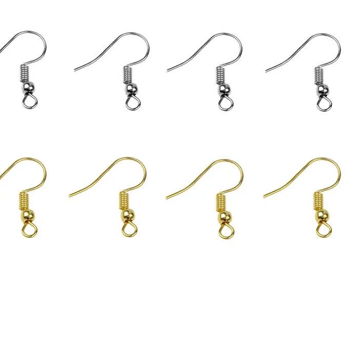 Authentic 50pcs Gold Color Plated Ear Wire Hooks Earrings Findings DIY Jewelry Earring Making Handmade Accessories