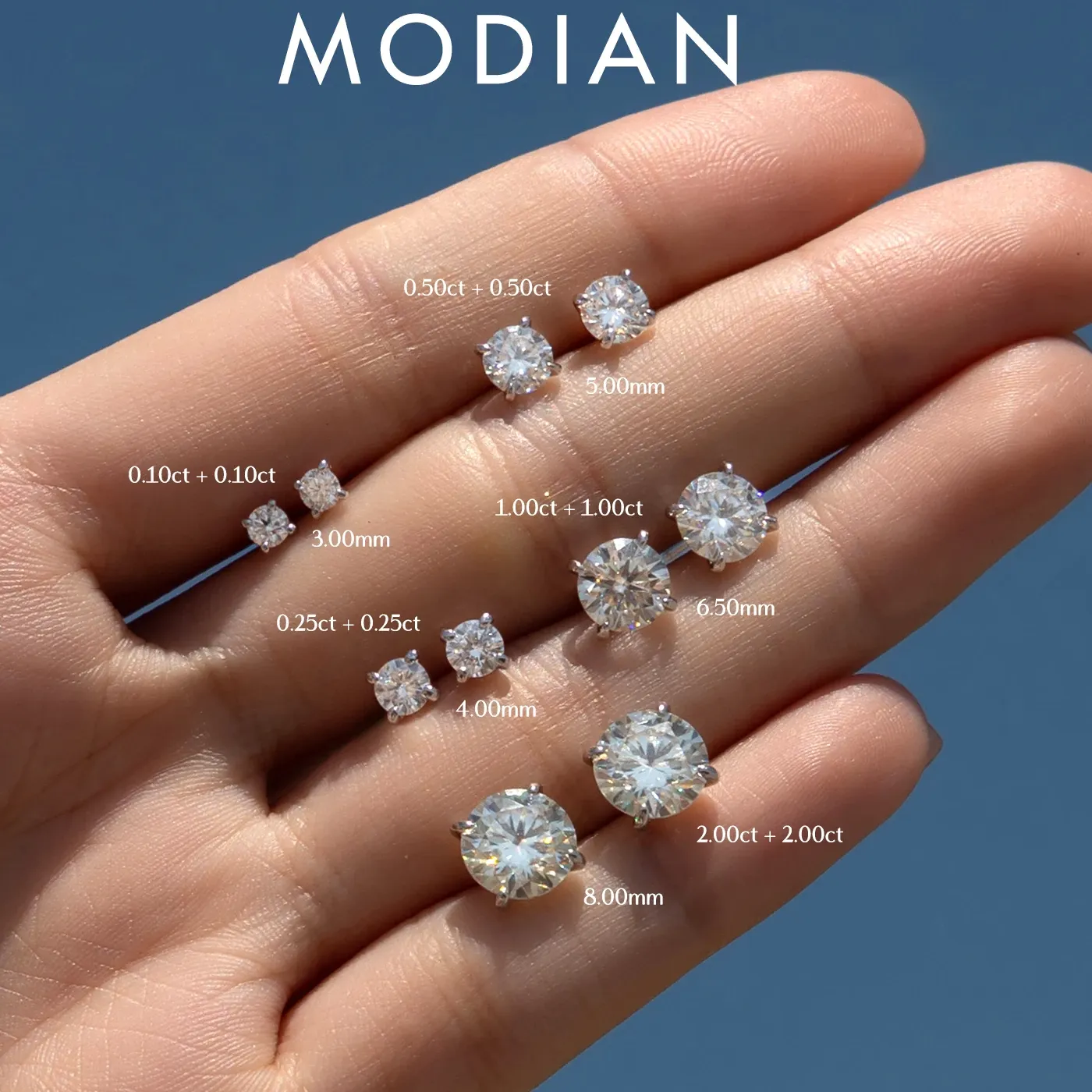 Authentic Starlight Prism Moissanite Stud Earrings in Sterling Silver