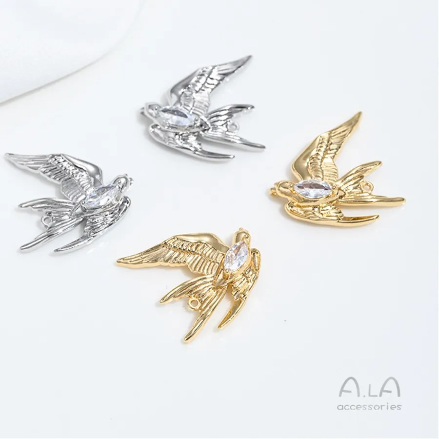 Authentic The Golden Messenger of Harmony Swallow Pendant