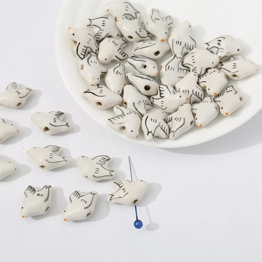 Authentic Sacred Dove Beads of Celestial Union - 10pcs Hand-Painted Amulets for Love and Harmony