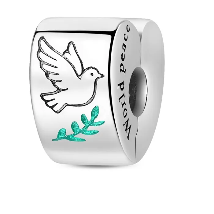 Authentic Serenity's Wings: Peace Dove Heart Beads for Inner Harmony