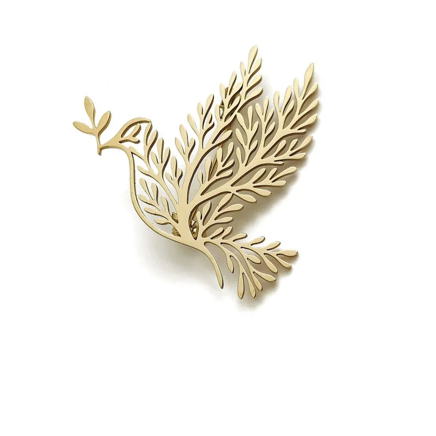 Authentic Metal peace dove brooch, peace badge, waterproof and non-fading jewelry accessory, high-end collar pin,