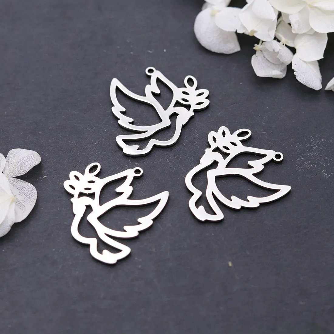 Authentic 3pcs Trendy Charms Dove Of Peace Pendants For Jewelry Making Earrings Bracelets Necklaces DIY Handmade Crafts Accessories Gifts