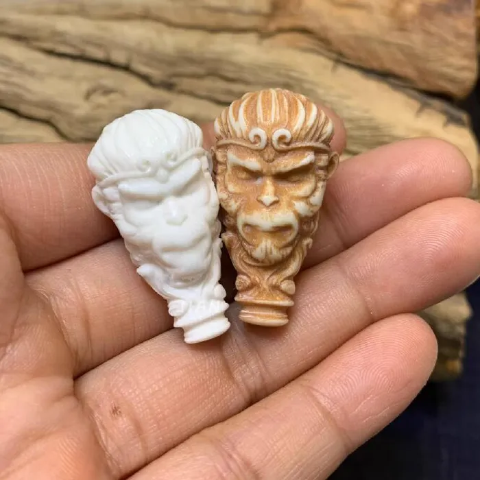Authentic Handmade Buckhorn Guru Beads Buddhist Prayer Sun Wukong Three-way Bead DIY Jewelry Findings