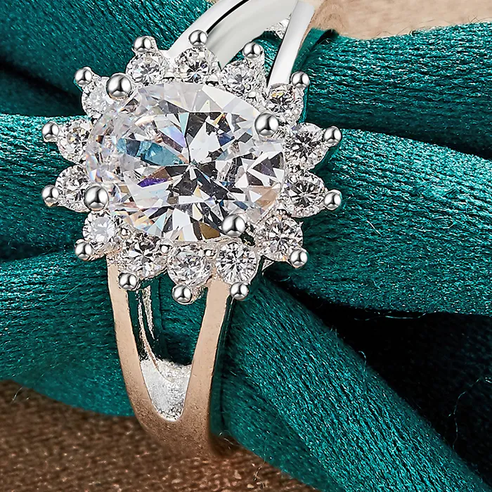 Authentic Celestial Solstice Talisman 925 Sterling Silver Sun Ring With Radiant Zircon