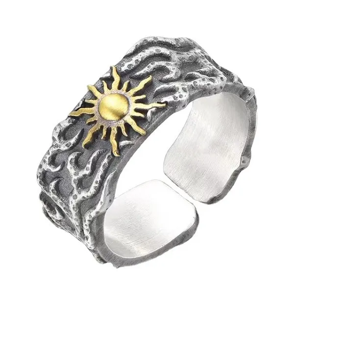 Authentic 925 Sterling Silver Sun Adjustable Rings Jewelry Jewellery