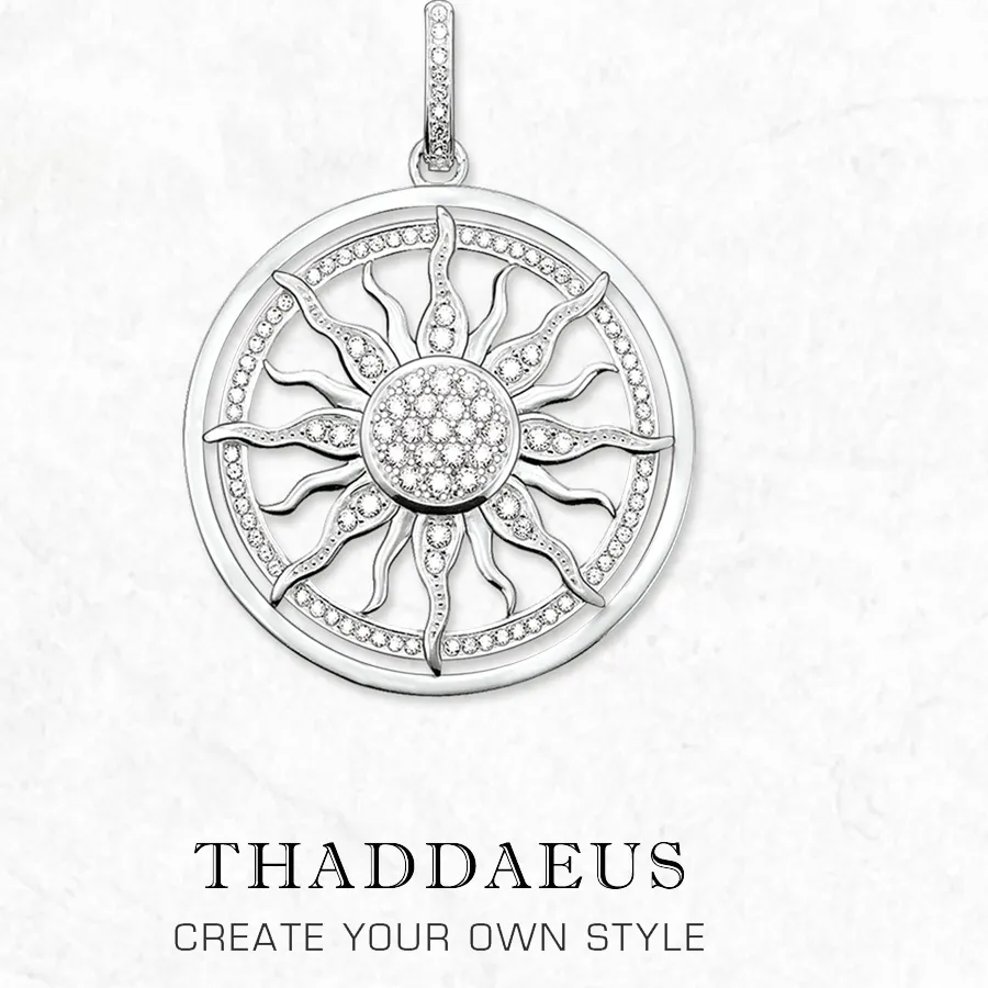 Authentic Solar Sigil Of Radiance 925 Sterling Silver Sun Pendant With White Cz Pavé