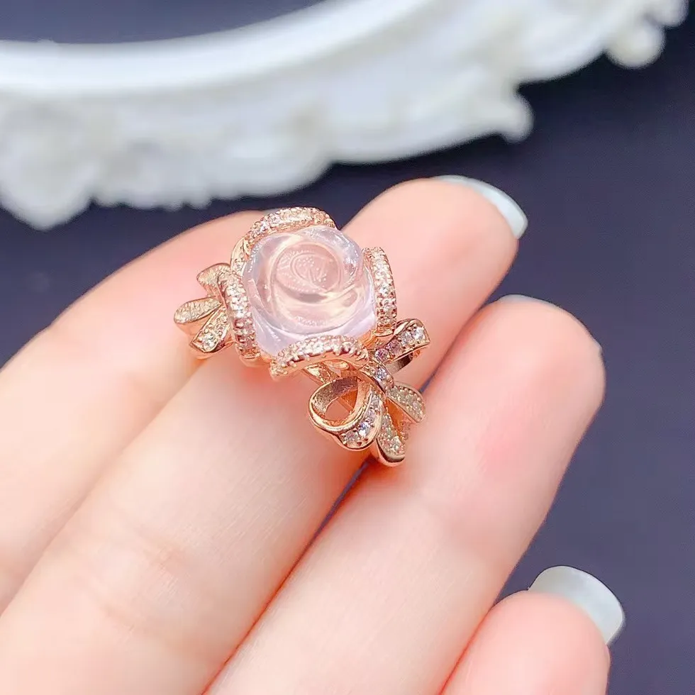 Authentic The Vein of Tenderness: 18K Gold-Plated Natural Rose Quartz Talisman