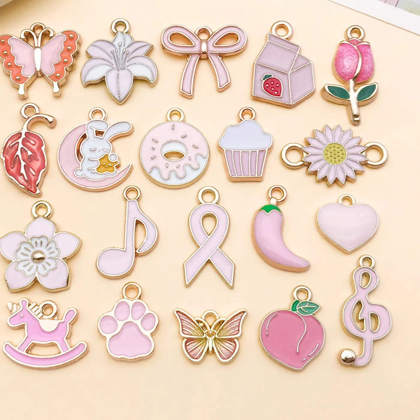 Authentic 10/20pcs Enamel Charms Various Styles Pendants For DIY Bracelets Necklaces Earrings Jewelry Making Accessories Supplies