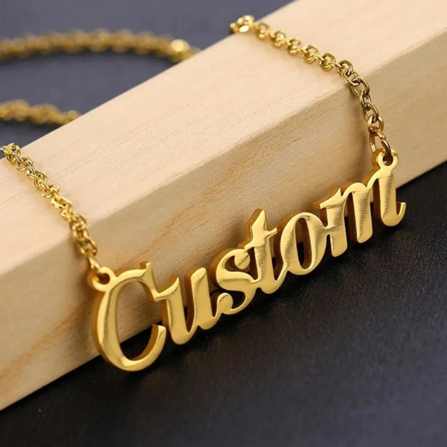 Authentic Customized Name with Different Fonts Pendant Stainless Steel Simple and Fresh Necklace