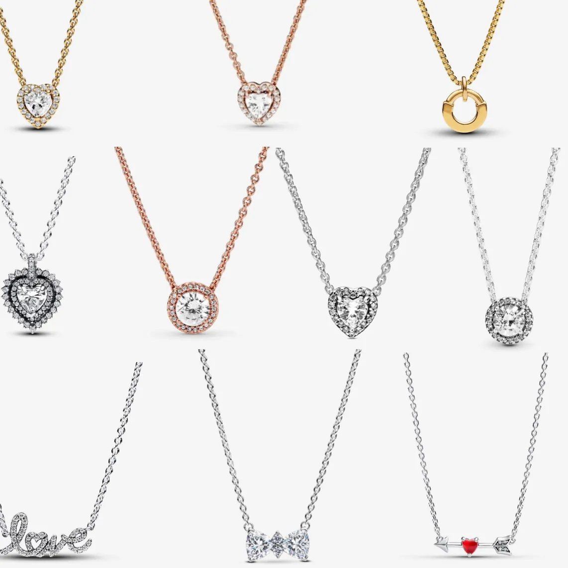Authentic Hot 100%925 sterling silver classic heart square flower snake bone necklace for women suitable for pendant fashion jewelry gifts