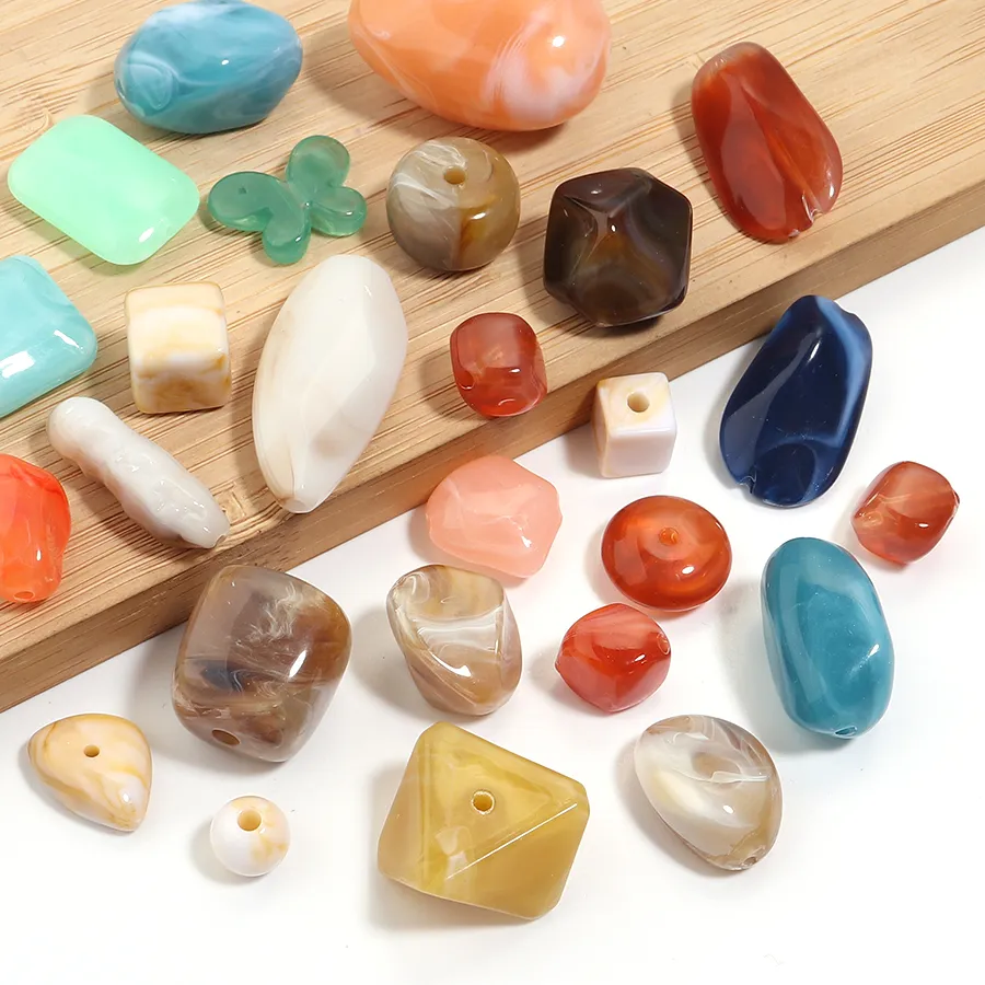 Authentic 50g/lot Mixed Irregular Shape Beads Acrylic Bead Loose Spacer Beads for Jewelry Making DIY Bracelets Necklace Accessories