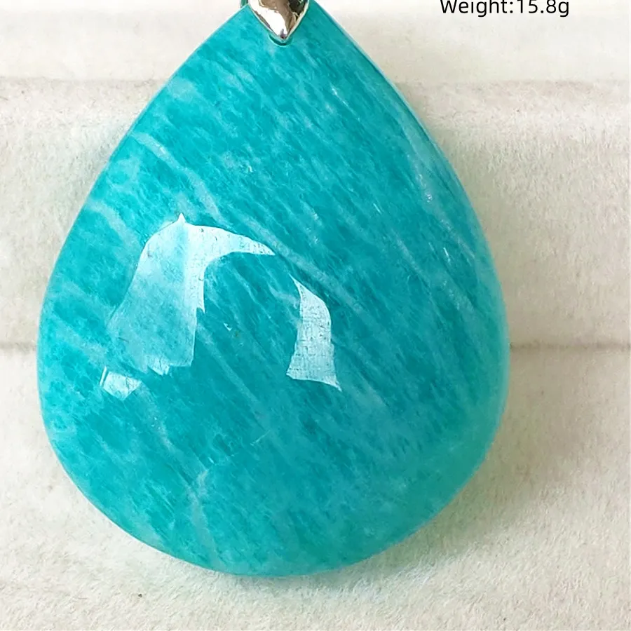 Authentic Heart Chakra Harmony: Oval Green Amazonite Pendant