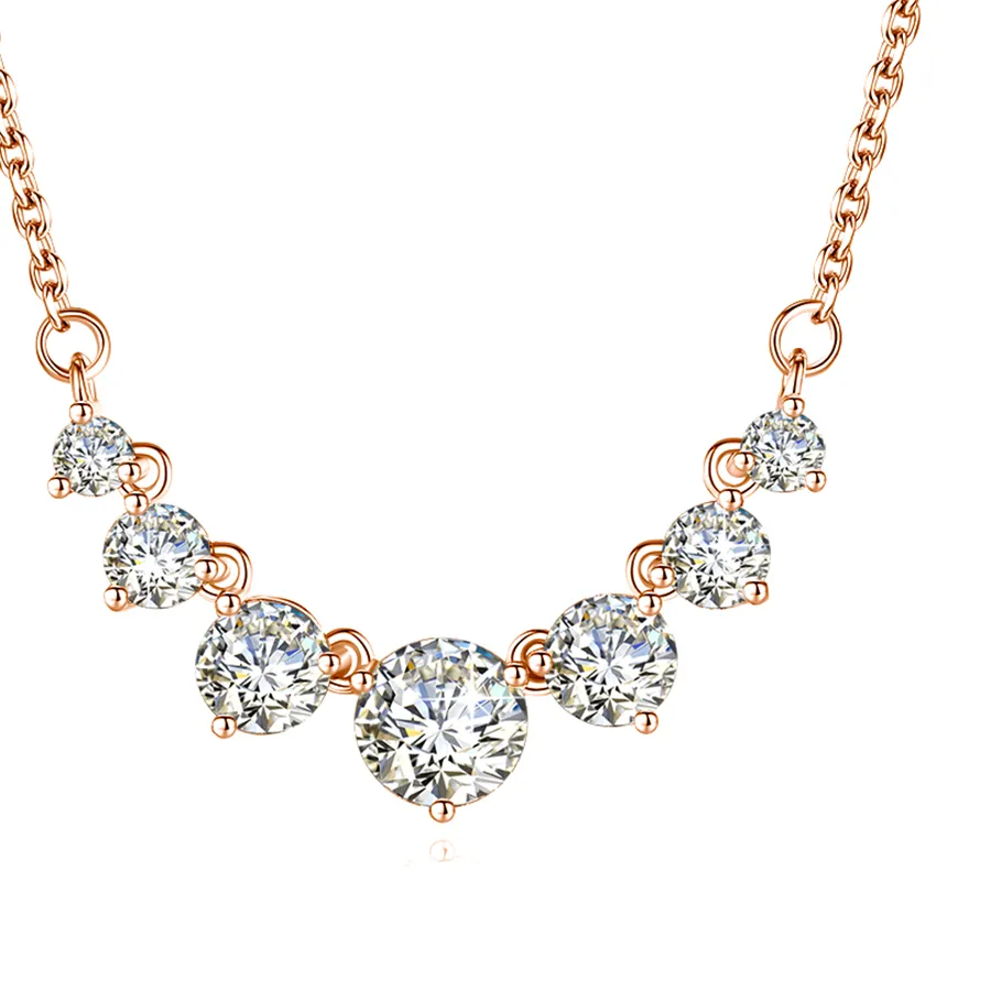 Authentic Smiles 7 Stones 2.8ct Mosanites Diamond Women's 925 Sterling Silver Necklaces Luxury Sparkling Fine Jewelry GRA Certificate
