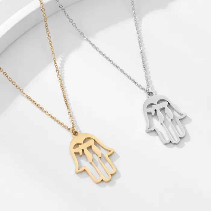 Authentic Celestial Hamsa Amulet: Stainless Steel Hand of Fatima & Hebrew Chai Talisman