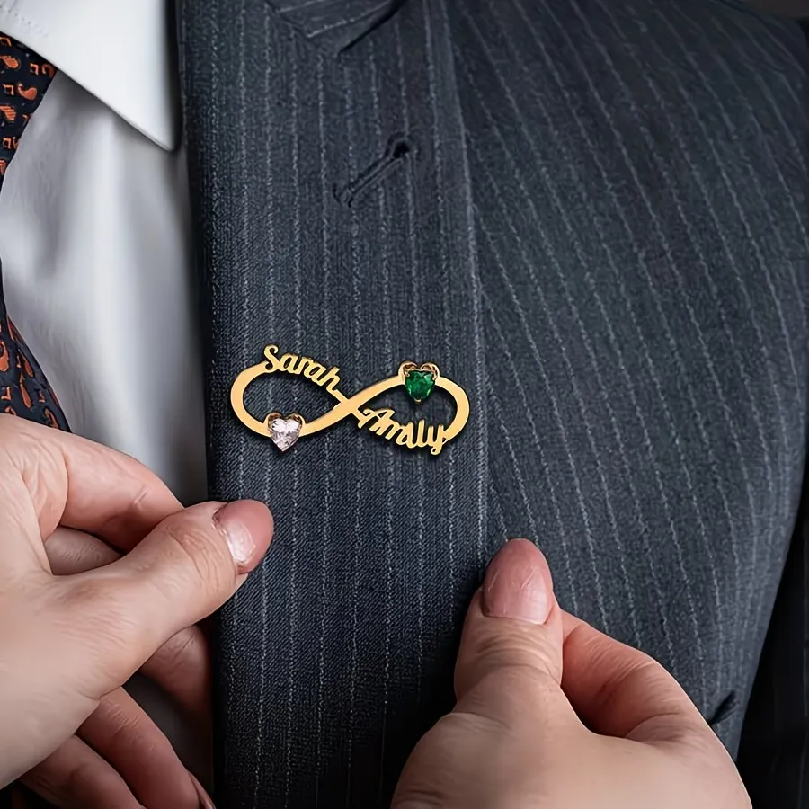 Authentic The Eternal Bond Infinity Brooch: A Sacred Union of Names