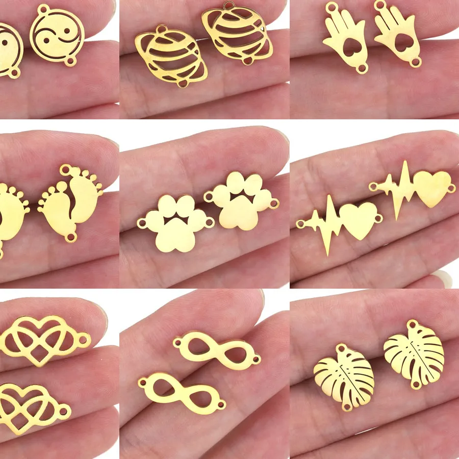 Authentic Quintet of Eternal Paths - Sacred Leaf, Infinity, and Bear Paw Stainless Steel Connectors