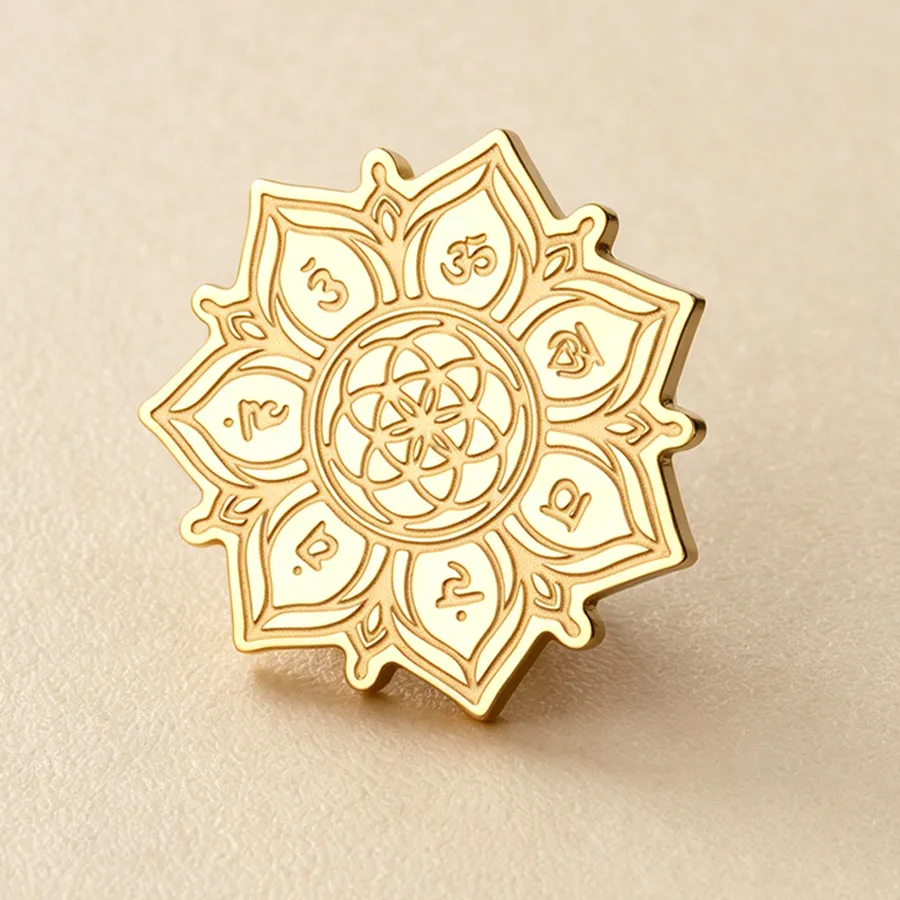 Authentic Radiant Lotus Mandala Amulet - Sacred Geometry Chakra Activation Pin