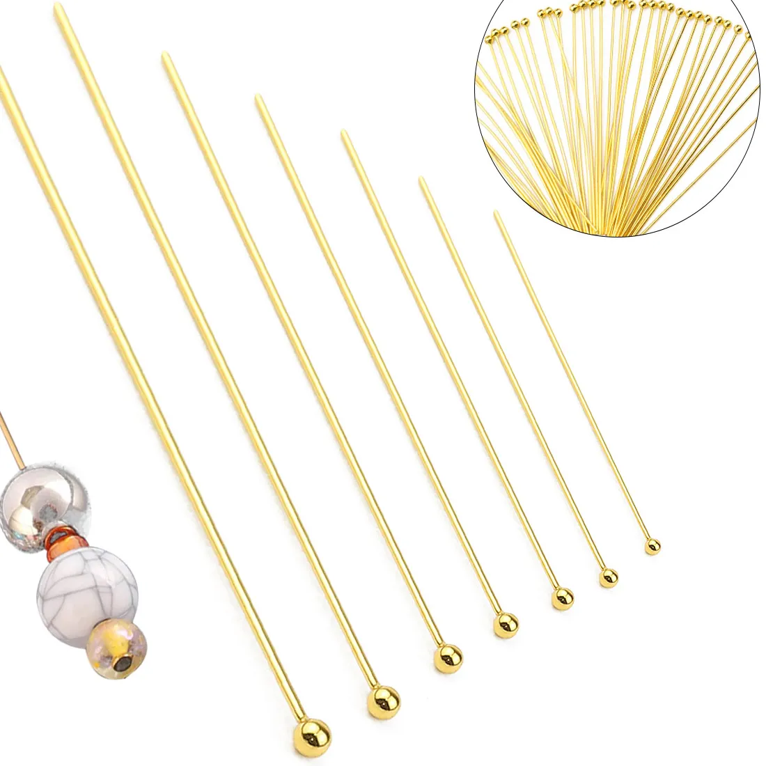 Authentic Multi-Size Stainless Steel Ball Head Pins Jewelry Making Materials 20/25/30/35/40/45/50mm For Earrings Pendants DIY Accessories