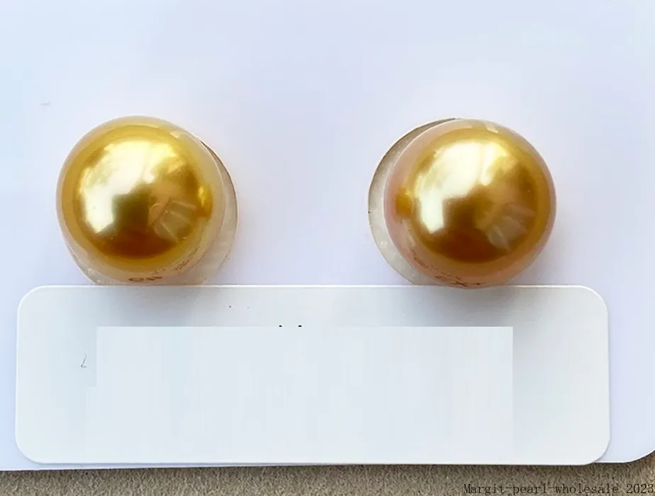 Authentic Fine Jewelry for Women Natural 11-12mm Loose Pearls Gold Round Wedding Jewelry
