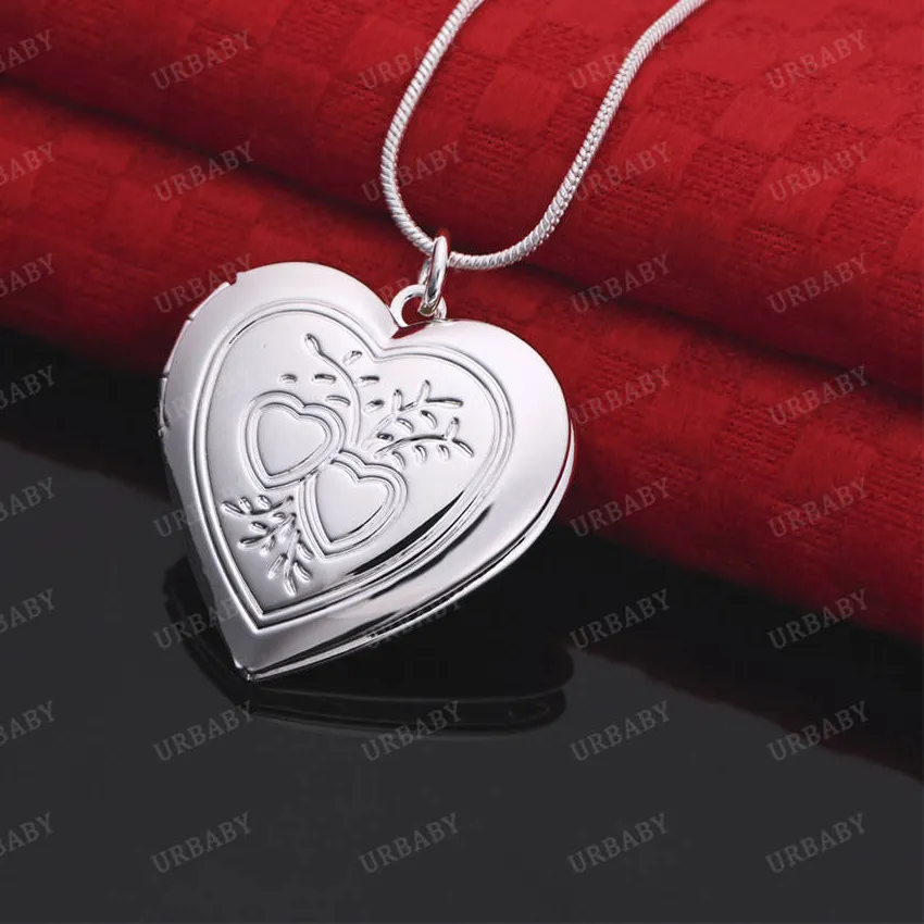 Authentic URBABY 40-75cm 925 Sterling Silver Heart Pendant Necklace For Women Charm Trend Birthday Gifts Party Fine Jewelry