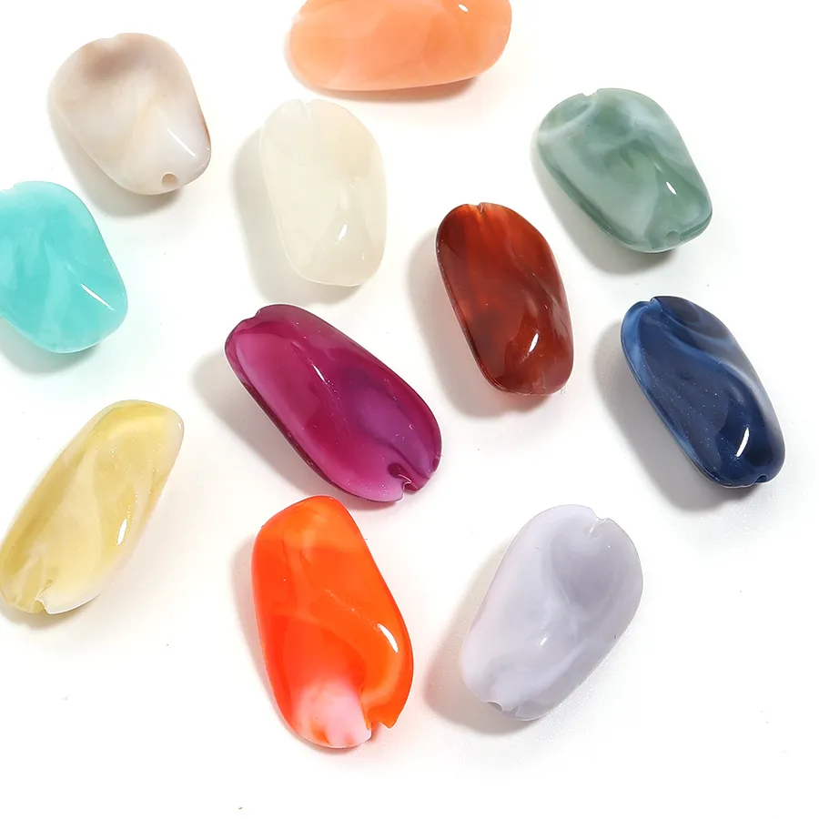 Authentic 30pcs/lot Irregular Acrylic Beads Double Colors Cloud Loose Spacer Beads for Jewelry Making DIY Bracelets Necklace Accessories